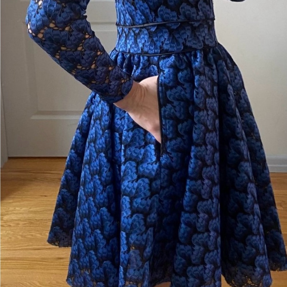 *SOLD* Maje Blue A-Line Bishop Sleeve Dress - Picture 7 of 9